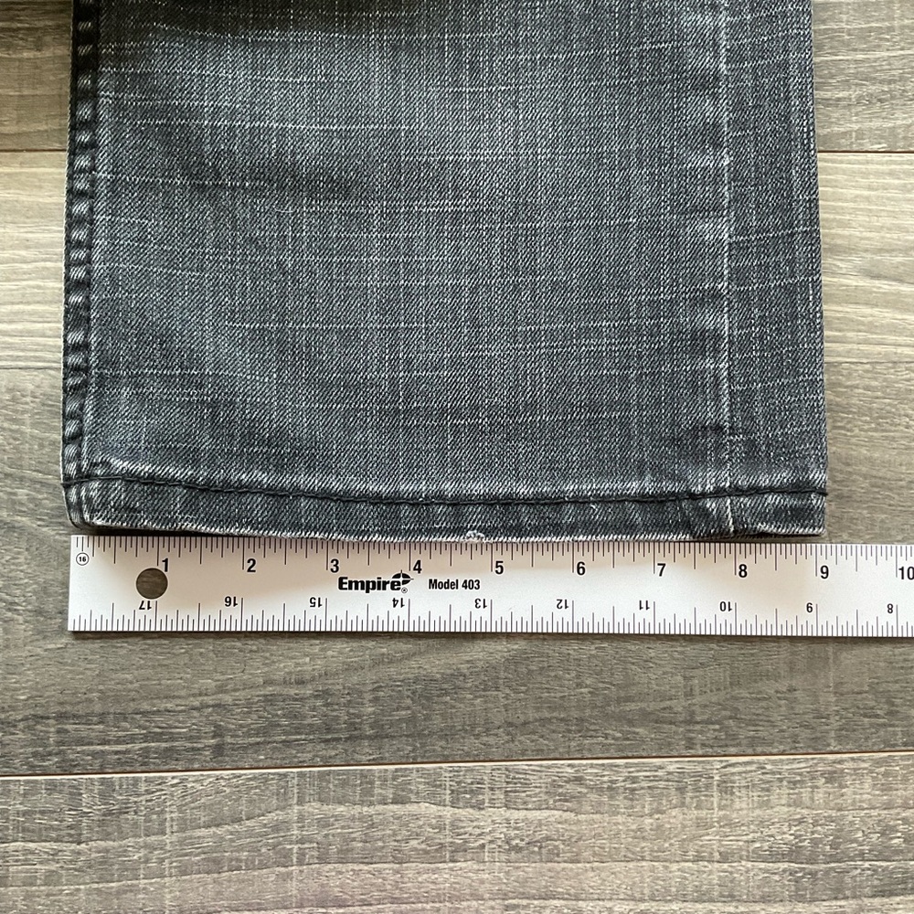 38x34 Akademiks Tailored Fit Jeans Men’s Washed Black Denim Embroidered Pockets - Picture 8 of 12